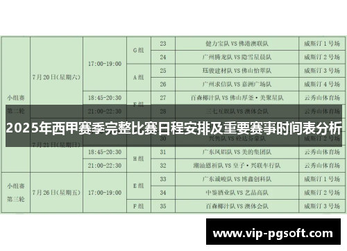 2025年西甲赛季完整比赛日程安排及重要赛事时间表分析